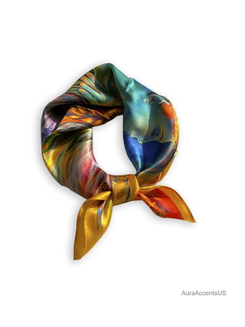 100% Mulberry Silk Square Scarf | Lightweight 21x21 Neckerchief